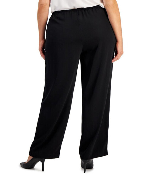 Plus Size Pull-On Wide-Leg Pants