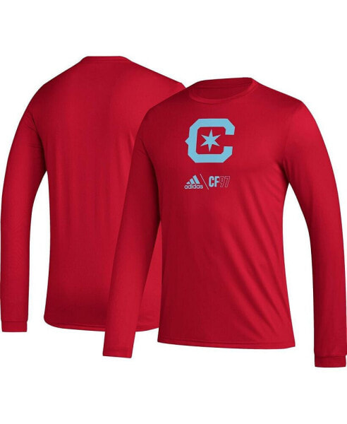 Men's Red Chicago Fire Icon AEROREADY Long Sleeve T-shirt