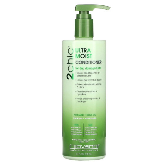 2chic, Ultra Moist Conditioner, For Dry, Damaged Hair, Avocado + Olive Oil, 24 fl oz (710 ml)