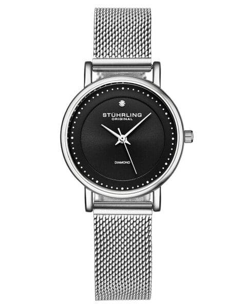 Women's Quartz Silver-Tone Mesh Bracelet Watch 29mm