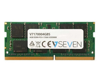 V7 4GB DDR4 PC4-17000 - 2133Mhz SO DIMM Notebook Memory Module - V7170004GBS - 4 GB - 1 x 4 GB - DDR4 - 2133 MHz - 260-pin SO-DIMM - Green
