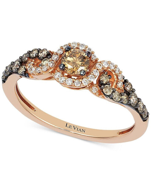 Diamond Three-Stone Ring in 14k Rose Gold (1/2 ct. t.w.) (Also Available in Yellow Gold or White Gold)