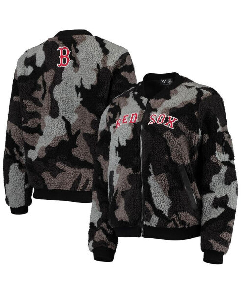 Толстовка The Wild Collective Black Boston Red Sox Camo Sherpa