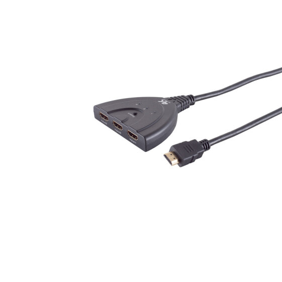 ShiverPeaks SP05-02001 - 0.5 m - HDMI Type A (Standard) - 3 x HDMI - 3D - 18 Gbit/s - Black