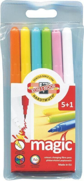 Фломастеры для детей Koh-I-Noor Magic 5 цветов + 1 безцветный