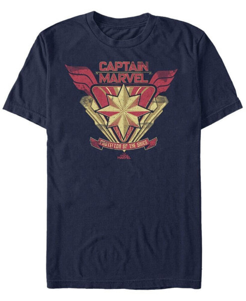 Marvel Men's Captain Marvel Protector Chest Logo Short Sleeve T-Shirt