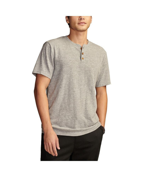 Men's Linen Short Sleeve Henley T-shirt