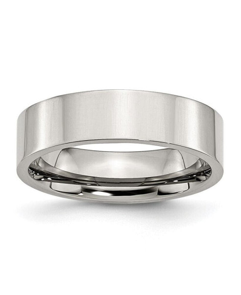 Stainless Steel Polished 6mm Flat Band Ring