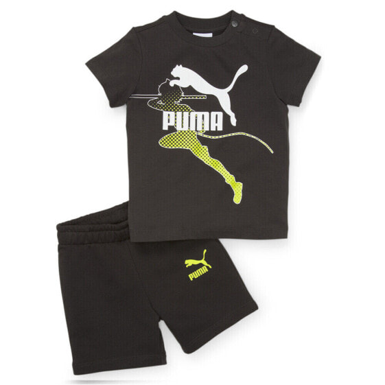 Puma Crew Neck Short Sleeve T-Shirt & Shorts Set X Miraculous Toddler Boys Size