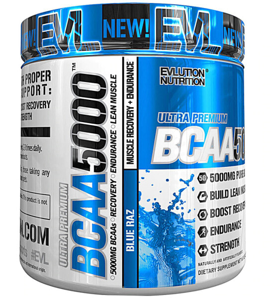 Evlution Nutrition BCAA5000 Blue Raz Комплекс аминокислот BCAA для восстановления и выносливости мышц 30 порций