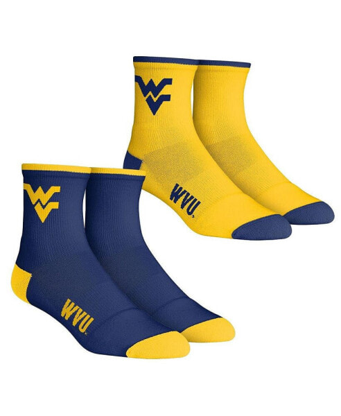 Youth Boys and Girls Socks West Virginia Mountaineers Core Team 2-Pack Quarter Length Sock Set