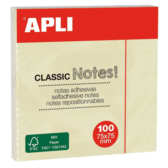 APLI 75x75 mm Self-Adhesive Notes
