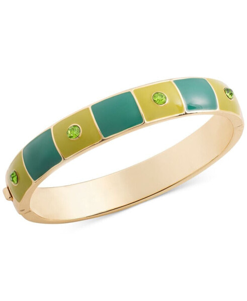 Gold-Tone Crystal & Color Block Bangle Bracelet, Created for Macy's