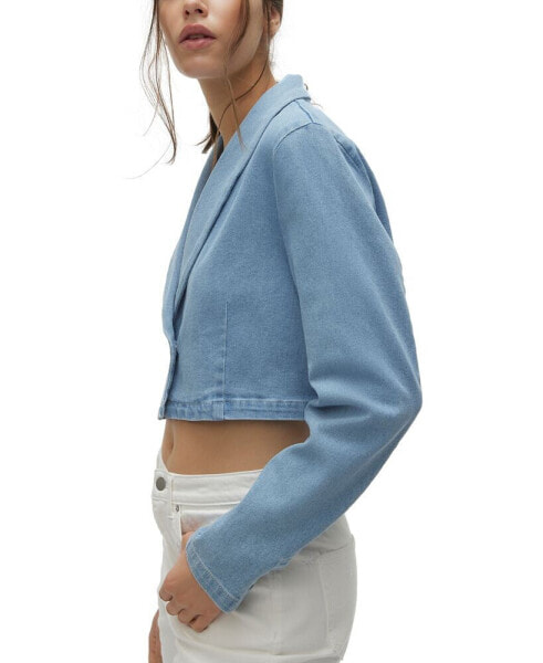 Women's Natalia Long-Sleeve Cropped Denim Jacket