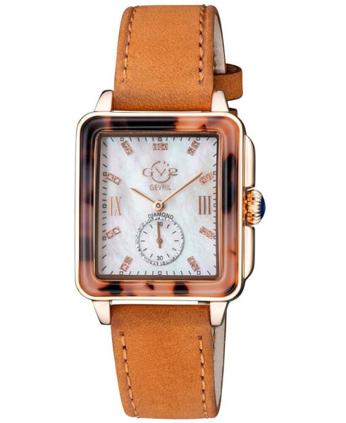 Women's Bari Tortoise Swiss Quartz Tan Leather Watch 30mm x 34mm