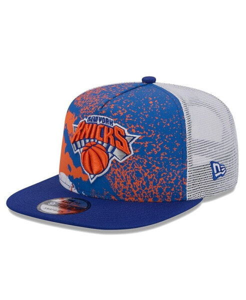 Men's Blue New York Knicks Court Sport Speckle 9Fifty Snapback Hat