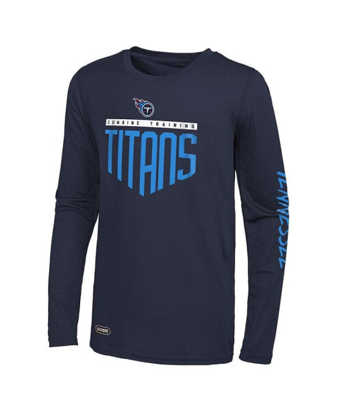 Men's Navy Tennessee Titans Impact Long Sleeve T-shirt