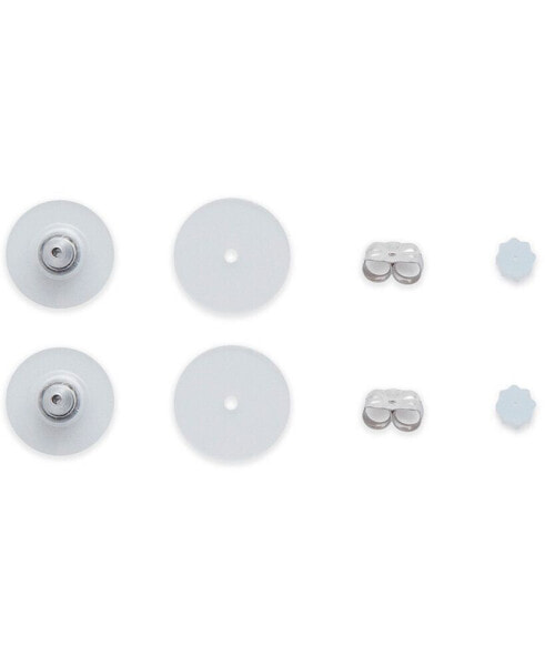 8-Pc. Set Earring Backs in White Plastic & 14k White Gold