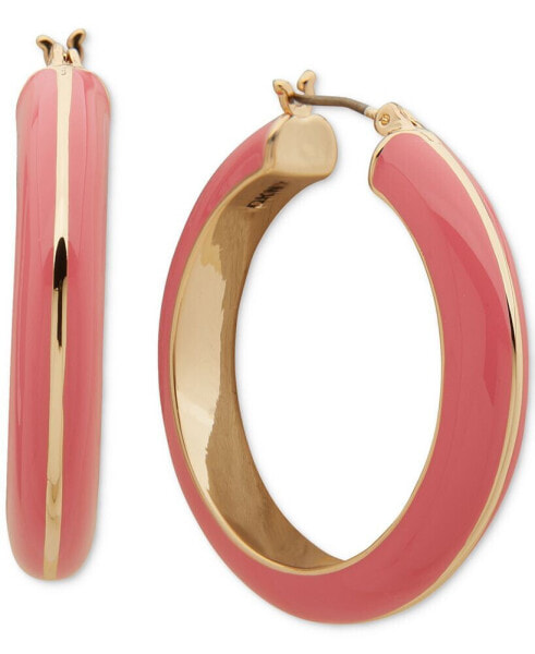 Gold-Tone Small Color Hoop Earrings, 1.05"