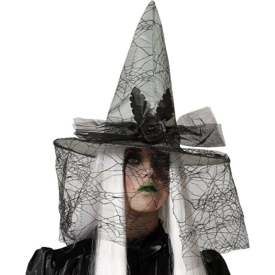 Шляпа Паутина Ведьма Вуаль Серый