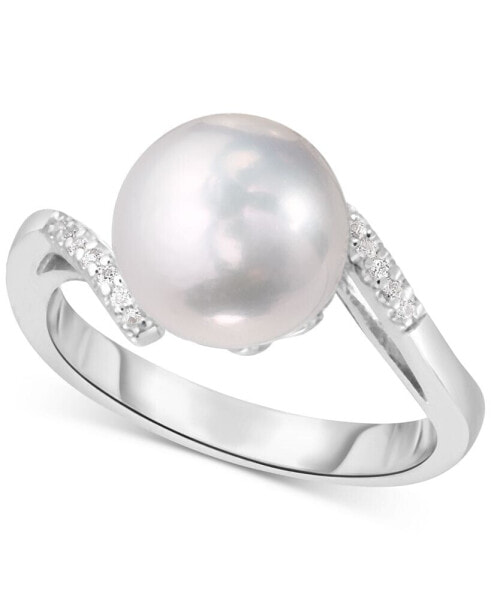 Кольцо Macy's Freshwater Pearl & White Sapphire Silver