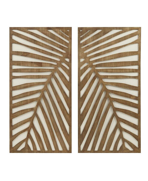 Birch Palms Two-Tone 2-Piece Wood Panel Wall Decor Set