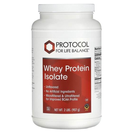 Protocol for Life Balance, Изолят сывороточного протеина, без добавок, 907 г (2 фунта)