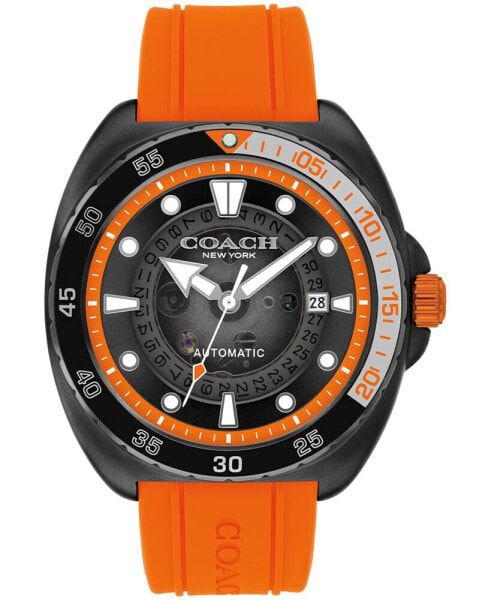 Men's Charter Automatic Orange Silicone Watch 44mm