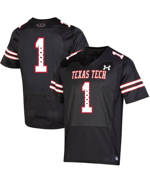 Men's Number 1 Black Texas Tech Red Raiders Throwback Special Game Jersey