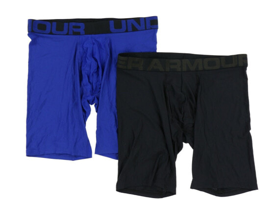 Under Armour 240612 Mens 2-Pack Boxer Briefs Underwear Royal/Black Size Large