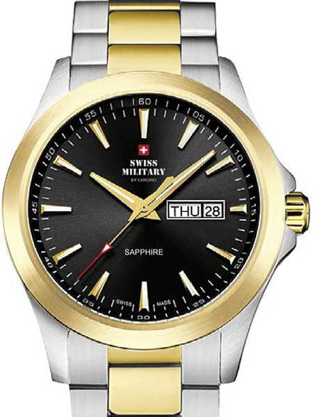 Мужские наручные часы с серебряным браслетом Swiss Military by Chrono SMP36040.27 sapphire mens 42mm 5ATM