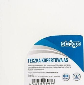 Strigo TECZKA KOPERTOWA STRIGO PP A5 PIONOWA TRANSPARENTNA