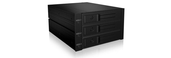 ICY BOX IB-563SSK - 2x 5.25" - Storage drive tray - 2.5" - SATA - SATA II - SATA III - Black - Aluminium