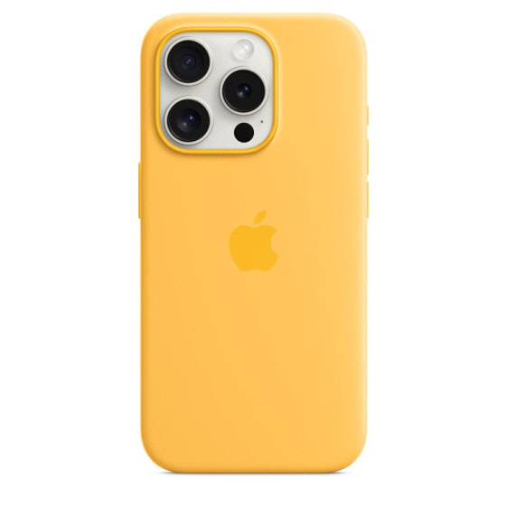 Apple iPhone 15 Pro Silikon Case mit MagSafe"Warmgelb iPhone 15 Pro