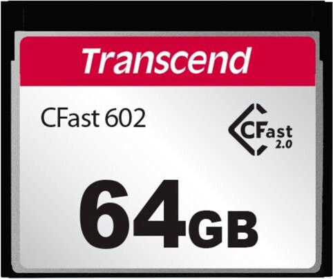 Transcend TS64GCFX602 - 64 GB - CFast 2.0 - 500 MB/s - 350 MB/s - Black