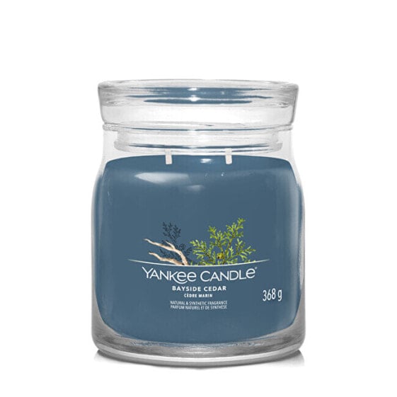 Ароматическая свеча в стекле Signature среднего размера Bayside Cedar 368 грамм Yankee Candle