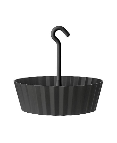 Sunny Hanging Lace Pattern Planter Round Anthracite 12in