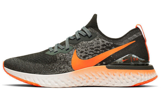 Кроссовки Nike Epic React Flyknit 2 черно-бело-оранжевые Кроссовки Nike Epic React CJ7794-381