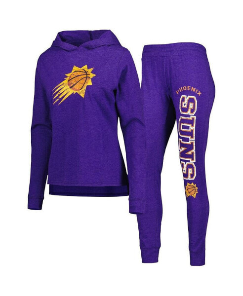 Women's Heather Purple Phoenix Suns Team Hoodie and Pants Sleep Set