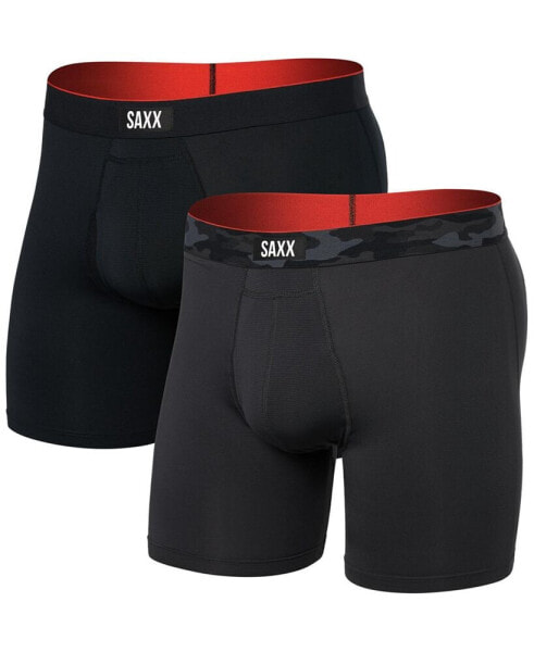 Men's Multi-Sport 2-Pk. Solid Mesh Boxer Briefs