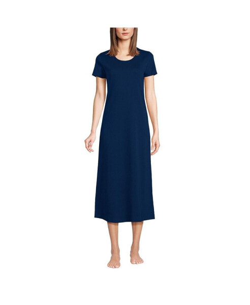 Petite Cotton Short Sleeve Midcalf Nightgown