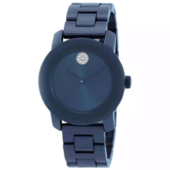 Movado Ladies Bold Evolution Quartz Blue Dial Watch - 3600805 NEW