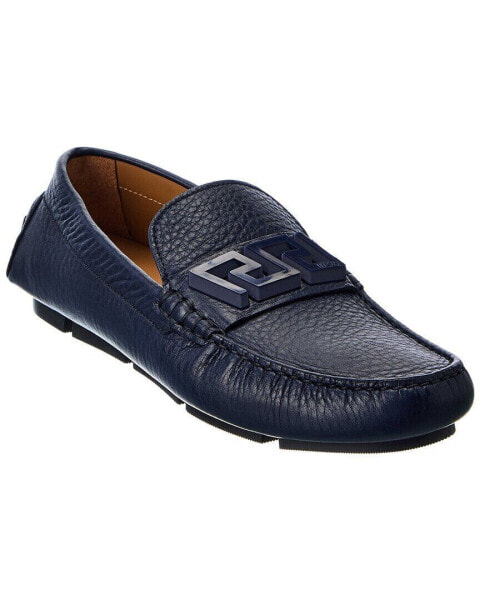 Versace Leather Loafer Men's Blue 39