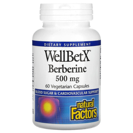 Капсулы WellBetX Berberine 500 мг, 60 шт. (Вегетарианские) от Natural Factors.