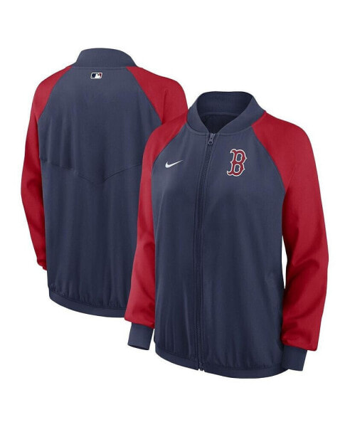 Women's Navy Boston Red Sox Authentic Collection Team Raglan Performance Full-Zip Jacket