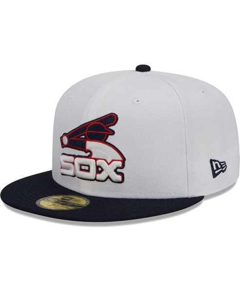 Men's White, Navy Chicago White Sox Optic 59FIFTY Fitted Hat