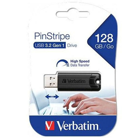 USВ-флешь память Verbatim PinStripe 3.0 Чёрный 128 Гб