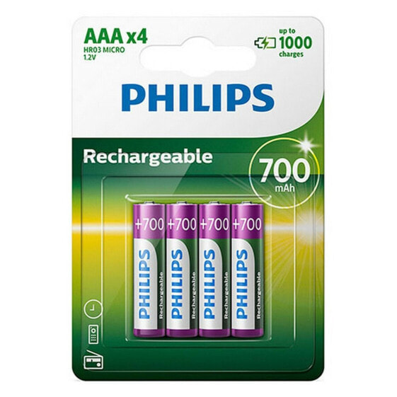 Аккумуляторные батарейки Philips R03B4A70/10 700 mAh 1,2 V