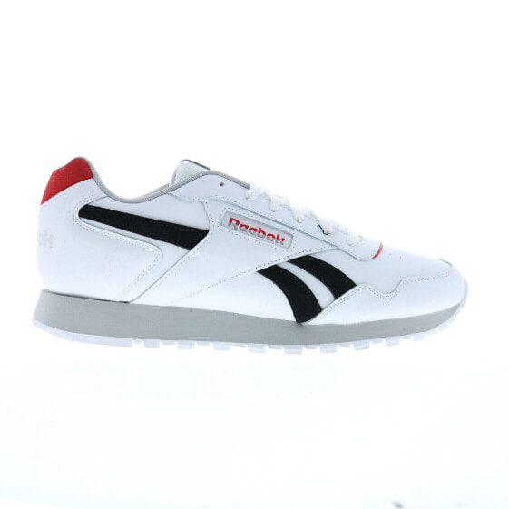 Reebok Glide Mens White Leather Lace Up Lifestyle Sneakers Shoes