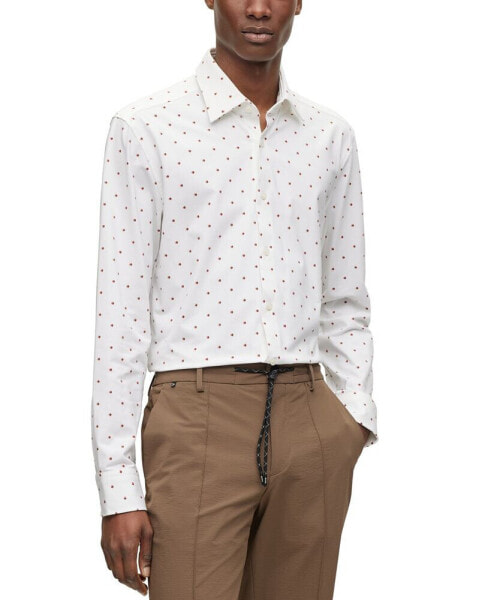 Рубашка с принтом Hugo Boss Slim-Fit для мужчин